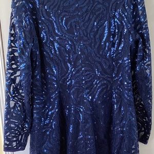 NEW Designer Navy blue sequin dress
